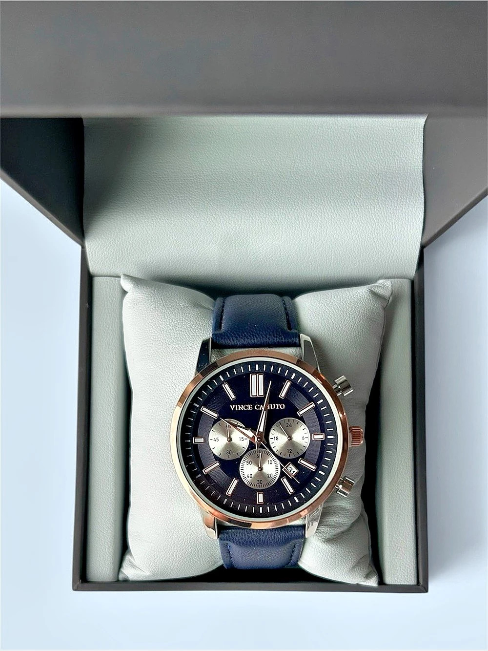 Vince Camuto Chronograph Watch in Blue & Black